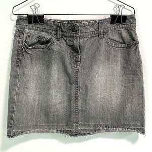 LOFT Gray Denim Mini Skirt